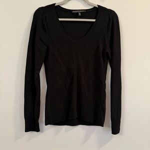 White House Black Market Black V-Neck Long Sleeve Sweater